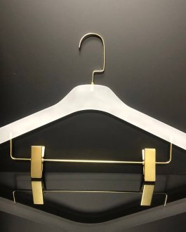 17 Inch Wide Matte Acrylic Hanger with Drop-Down Clips