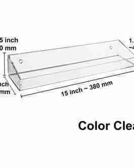 Clear Floating Wall Mounted Bathroom Acrylic Display Shelves 15″x4.8″