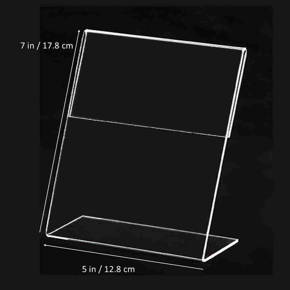 L Shaped Acrylic Sign Holder 5x7 Inches Vertical