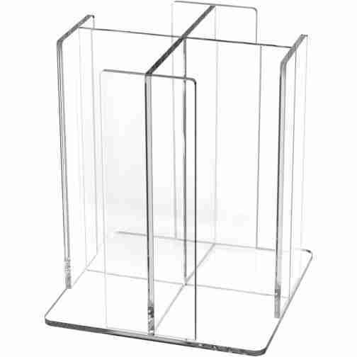 Countertop Clear Acrylic Cup and Lid Holder 4 Compartment Dispenser