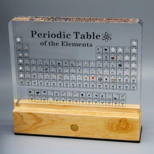 Round-Cornered Periodic Table Display With Real Elements