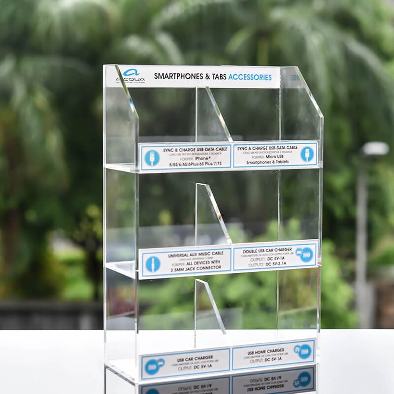 6-Tier Clear Acrylic Display Stand - Elegant Product Organizer for Retail Shops