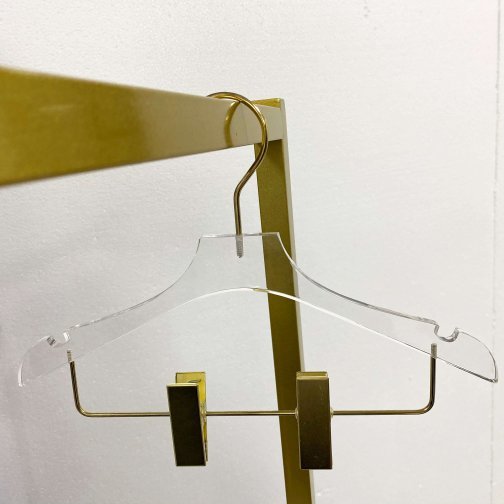 Acrylic Children's Coat Hanger with Clips 32 cm Wide