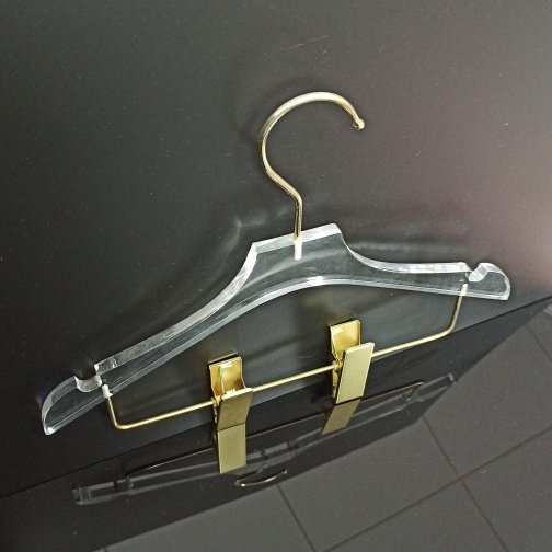 Acrylic Children's Coat Hanger with Clips 32 cm Wide