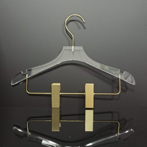 Acrylic Children's Coat Hanger with Clips 32 cm Wide