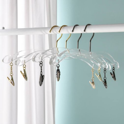 Acrylic Hanger for Lingeries & Underwears with Snag-Resistant Clips