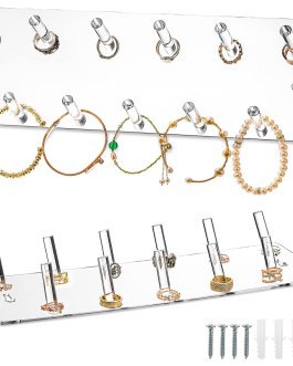 Acrylic Jewelry Display Wall Hanger of 11 Hooks