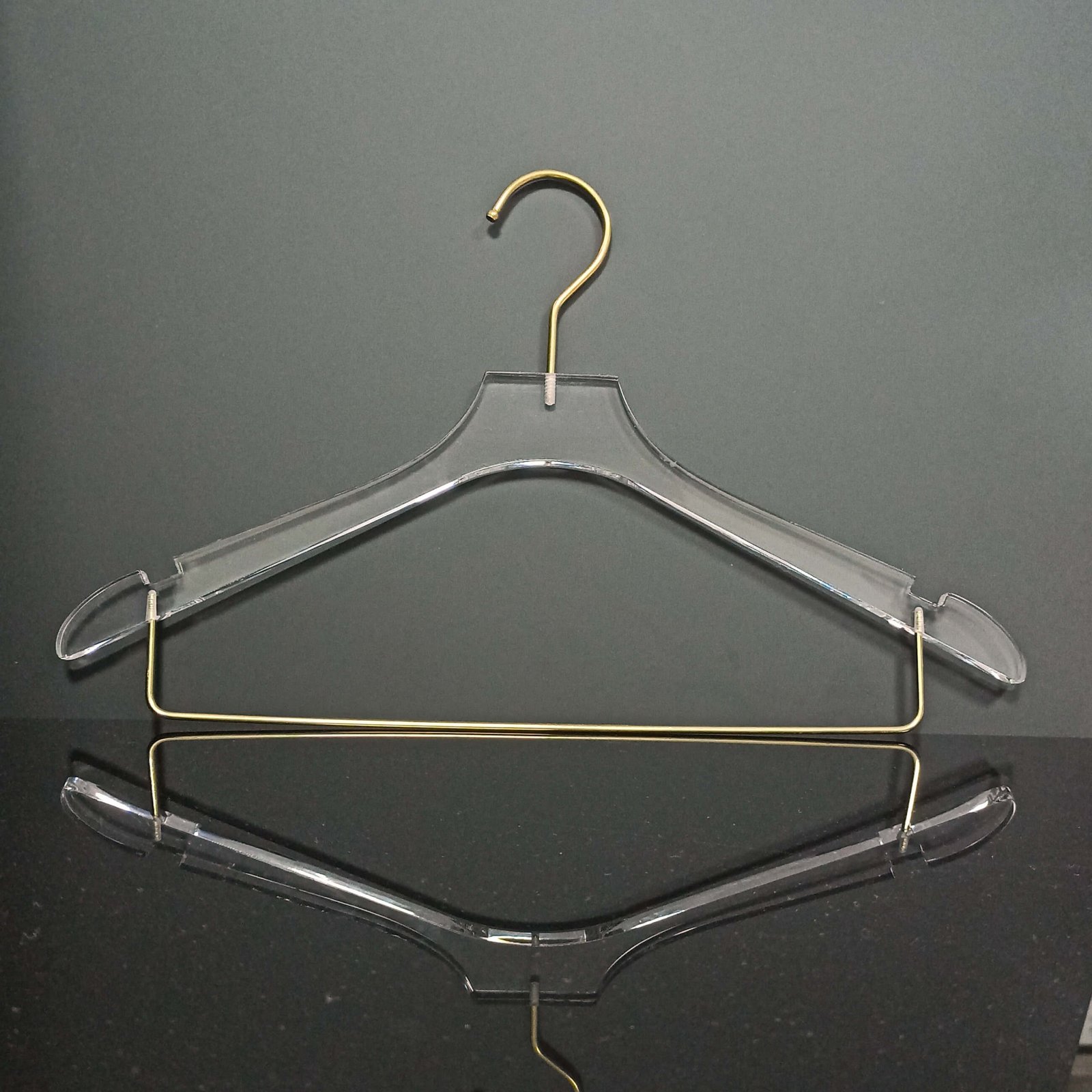 Acrylic Suit Pants Hanger with a Metal Bar Square Top