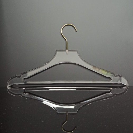 Acrylic Suit Pants Hanger with a Built-in Plexi-bar