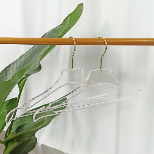 Acrylic Suit Pants Hanger with a Built-in Plexi-bar