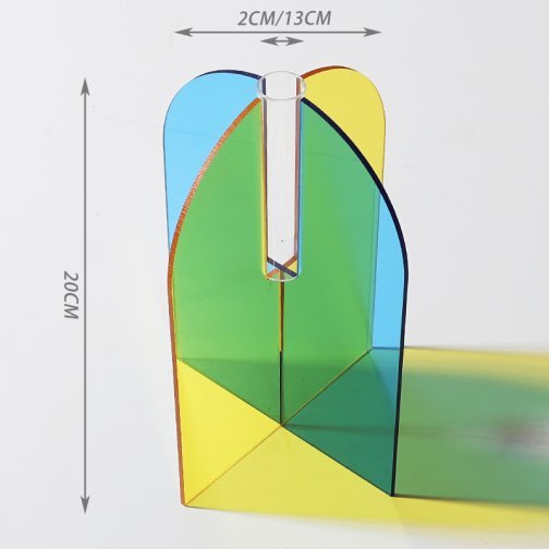 Arched-Door Design Acrylic Flower Vase with Central Tube - Blue+Yellow
