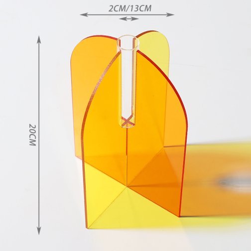 Arched-Door Design Acrylic Flower Vase with Central Tube - Orange+Yellow