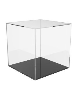 Clear Acrylic 5-Sided Box with Black Base