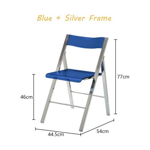 Clear Acrylic Folding Chair with Gold/Silver Frame