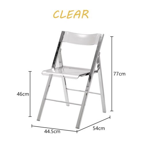 Clear Acrylic Folding Chair with Gold/Silver Frame