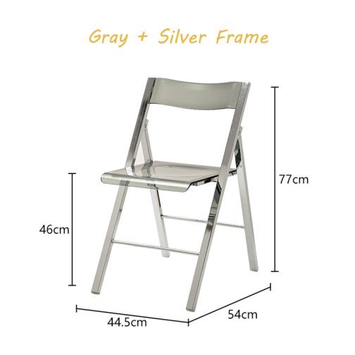 Clear Acrylic Folding Chair with Gold/Silver Frame