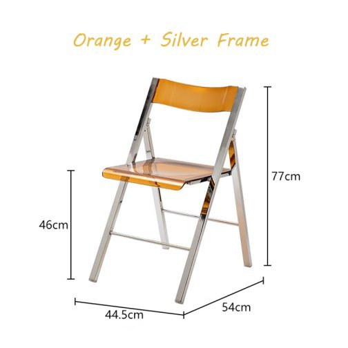 Clear Acrylic Folding Chair with Gold/Silver Frame