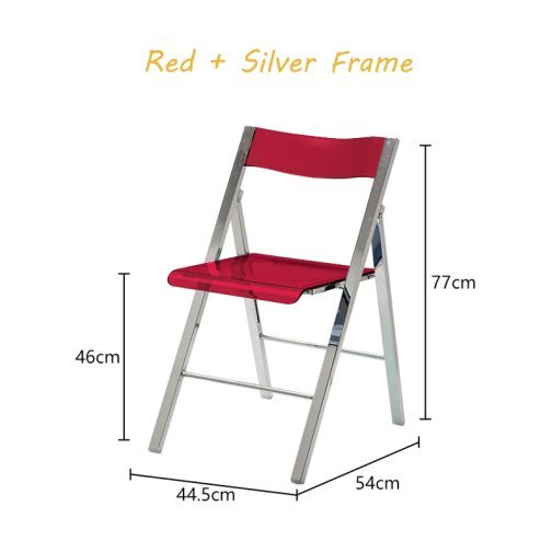 Clear Acrylic Folding Chair with Gold/Silver Frame