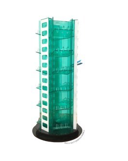 Custom Acrylic Display Case LED Revolving Car Charger 3C Mobile Accessories POP Stand