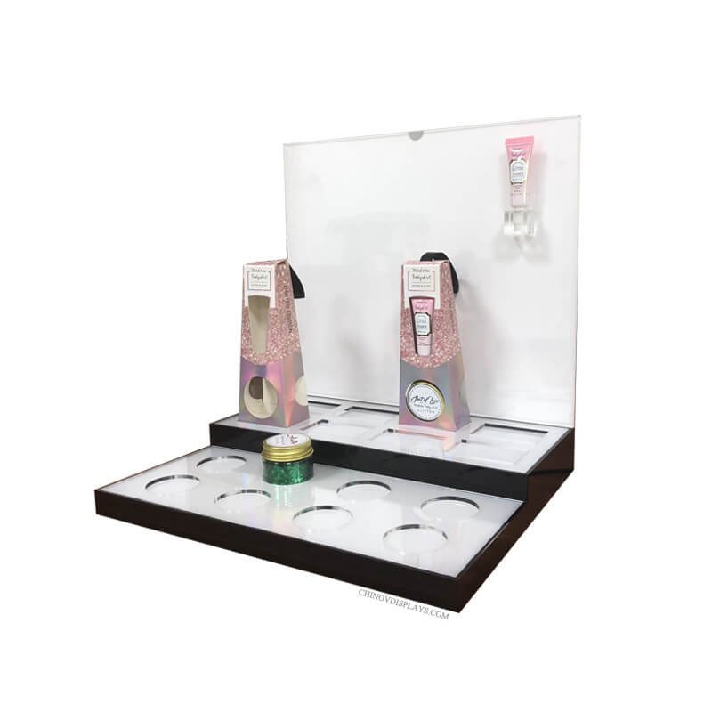 Custom Acrylic Display Nail Polish Glitter Powder Tabletop Stand