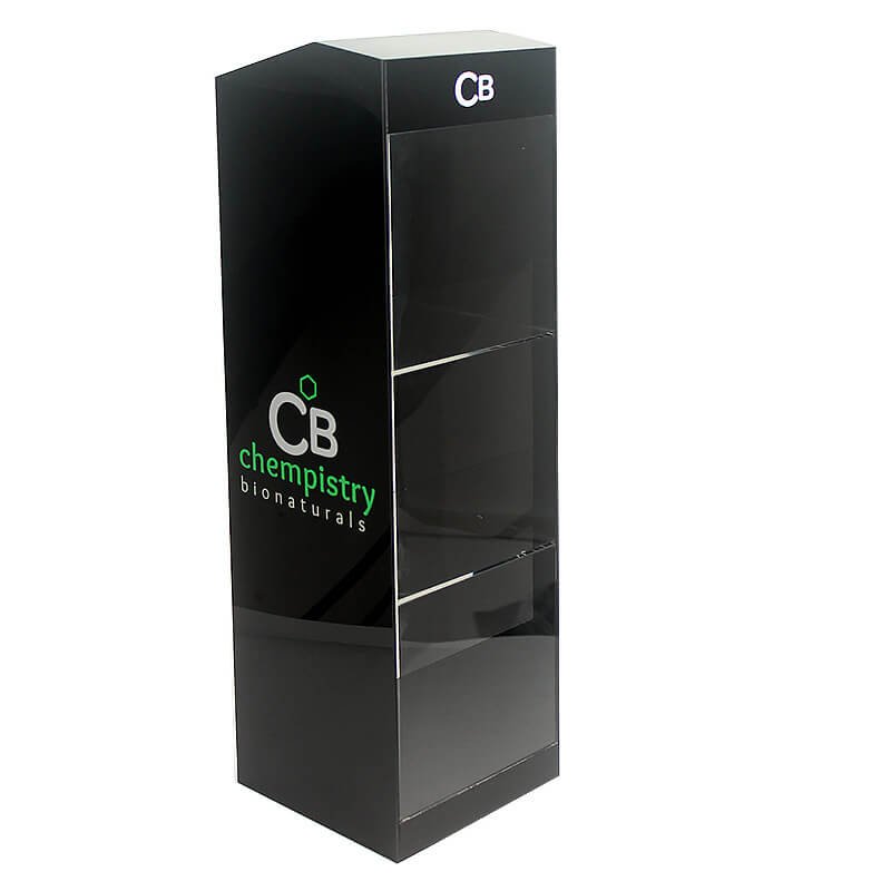 Custom Black Acrylic Display Case with Clear Front For Cannabis Products