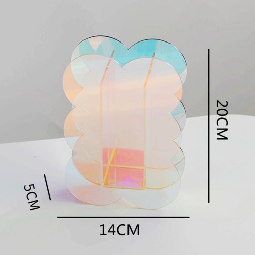 Iridescent Acrylic Flower Vase Modern Style 20x14x5cm