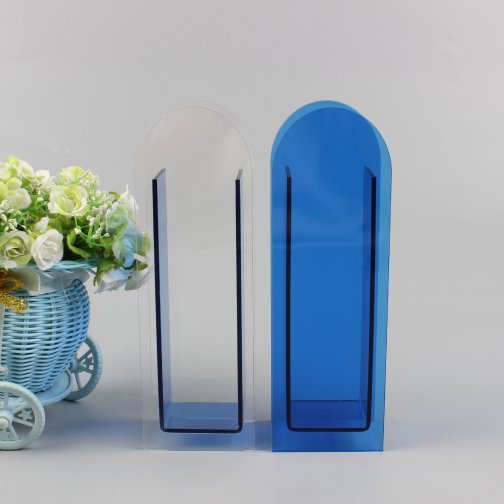 Minimalist Colorful Acrylic Flower Vase 8x6x24 cm - Blue & Semi Blue