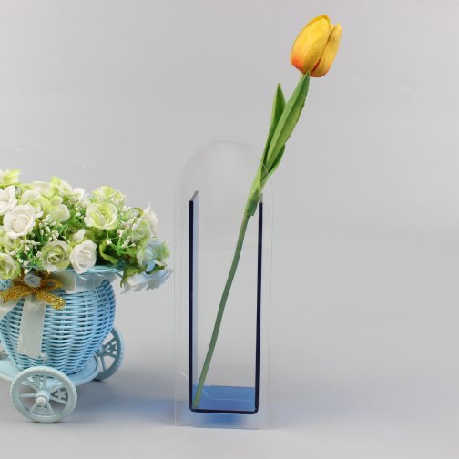 Minimalist Coalorful Acrylic Flower Vase - Semi-Blue