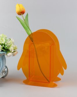 Penguin-Shaped Acrylic Flower Vase