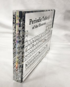 Periodic Table with Real Elements Beveled Edges Display Block