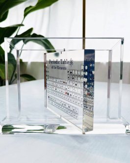 Acrylic-Framed Revolving Periodic Table with Real Elements Display