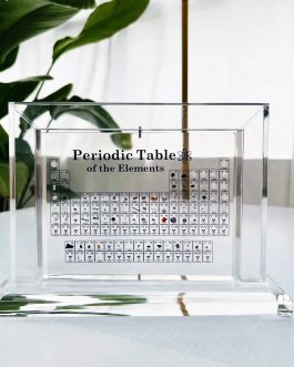 Acrylic-Framed Revolving Periodic Table with Real Elements Display