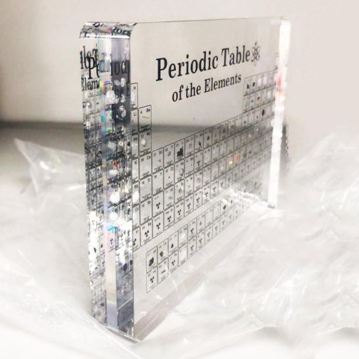 Round-Cornered Periodic Table Display With Real Elements