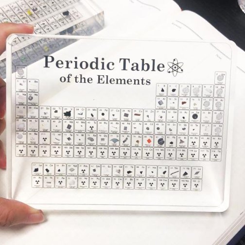 Round-Cornered Periodic Table Display With Real Elements