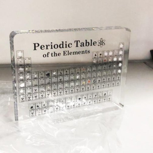 Round-Cornered Periodic Table Display With Real Elements