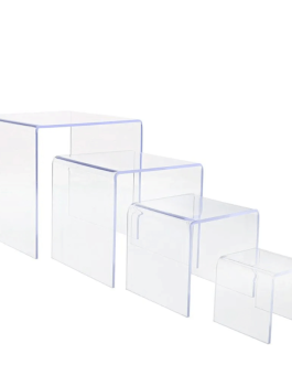 Set of 4 Custom Sizes Acrylic Riser Stand