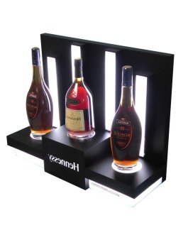 Set-of-Three Custom Acrylic Display LED Wine Stand For Pub