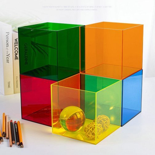 Transparent Colored 5-sided Custom Acrylic Boxes