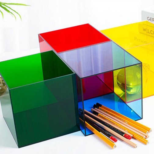 Transparent Colored 5-sided Custom Acrylic Boxes