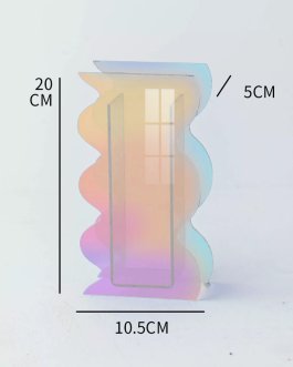 Wavy Iridescent Acrylic Flower Vase 20×10.5x5cm