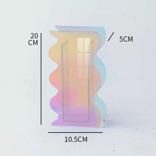 Wavy Iridescent Acrylic Flower Vase 20x10.5x5cm